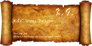Kálnay Ixion névjegykártya